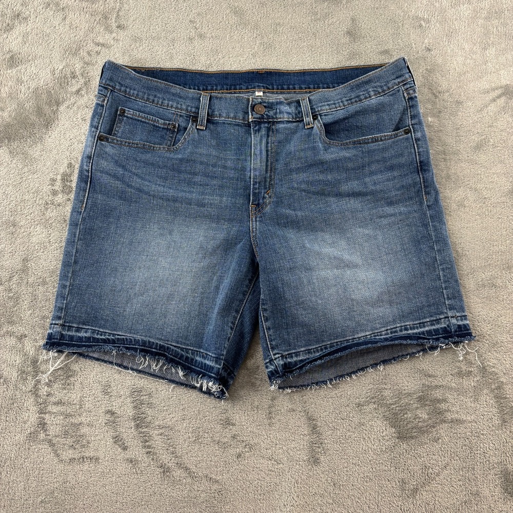 Levis Denim Cutoff Shorts Womens 33 Medium Stretch Denim Frayed Hem " Inseam